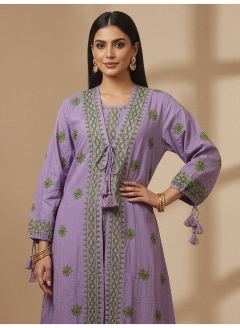 الايا كفتان مطرز يدويًا بشيكانكاري من المودال - Image 4